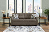 Mahoney Chocolate Sofa and Loveseat side main view