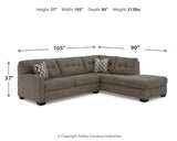 Mahoney Chocolate 2-Piece Sectional with Ottoman - image 7