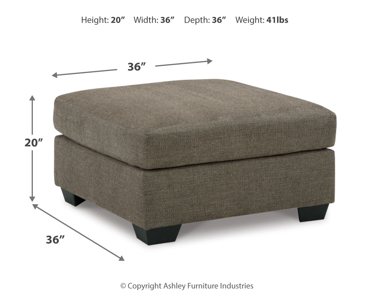 room view of Mahoney Chocolate 2-Piece Sectional with Ottoman sectional sofa