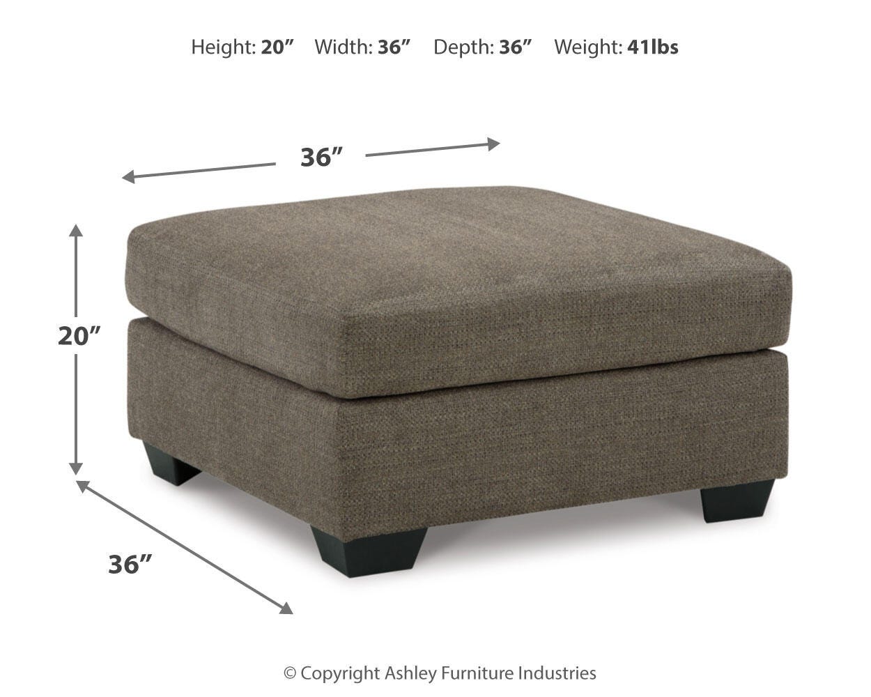 Mahoney Chocolate 2-Piece Sectional with Ottoman - image 8
