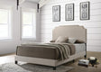 Tamarac Upholstered Nailhead Eastern King Bed Beige - Ella Furniture