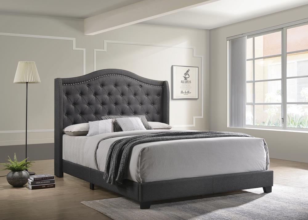 Sonoma Camel Back Eastern King Bed Grey - Ella Furniture