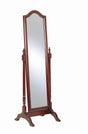 Cabot Cheval Mirror with Arched Top in Merlot Finish, front view