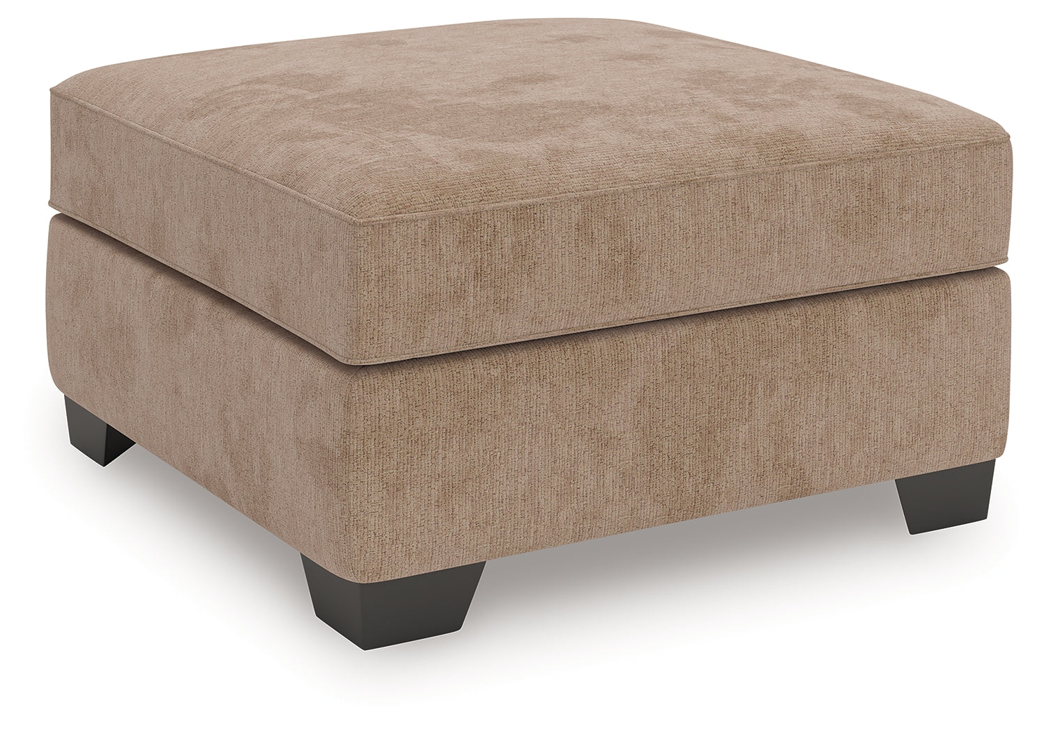 Olten Mocha Chenille Oversized Accent Ottoman side view showing legs