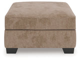 Olten Mocha Chenille Oversized Accent Ottoman head-on view