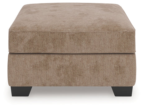 Olten Mocha Chenille Oversized Accent Ottoman head-on view
