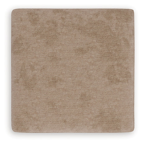Olten Mocha Chenille Oversized Accent Ottoman top view showing upholstery texture