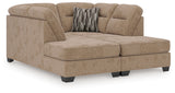 Close-up detail of mocha chenille fabric on Olten sectional