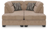 Side angle of Olten Mocha Chenille 2-Piece Super Chaise sectional