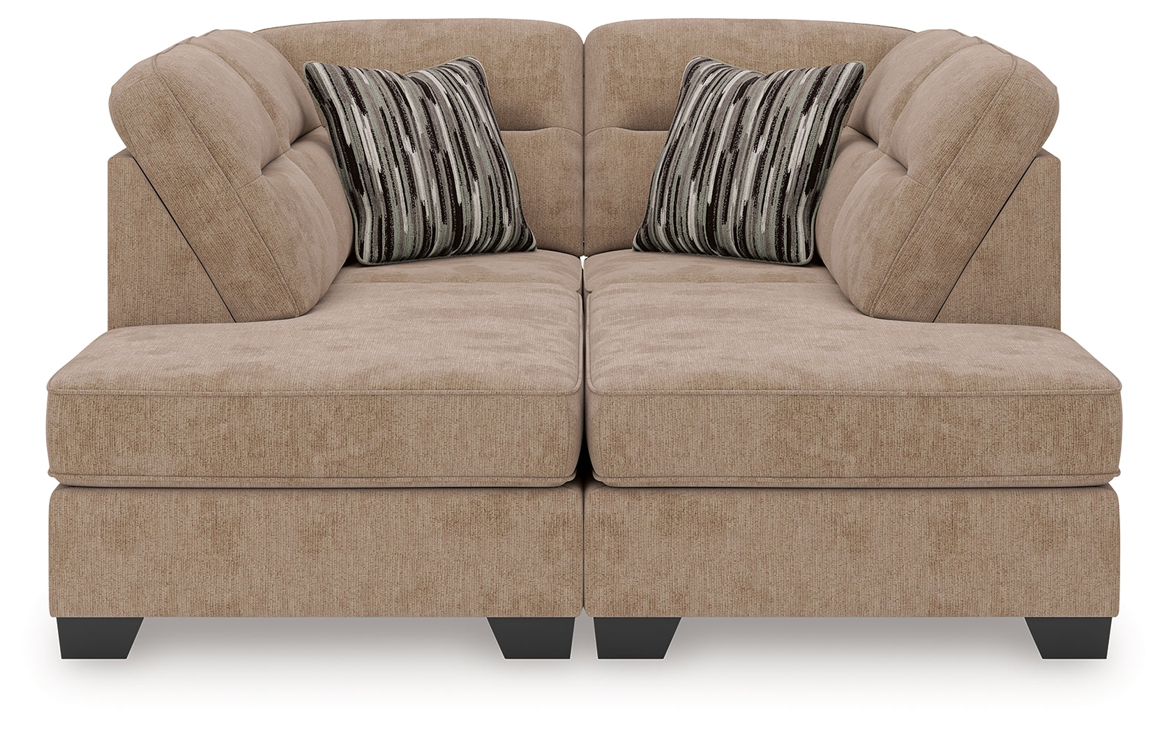 Side angle of Olten Mocha Chenille 2-Piece Super Chaise sectional