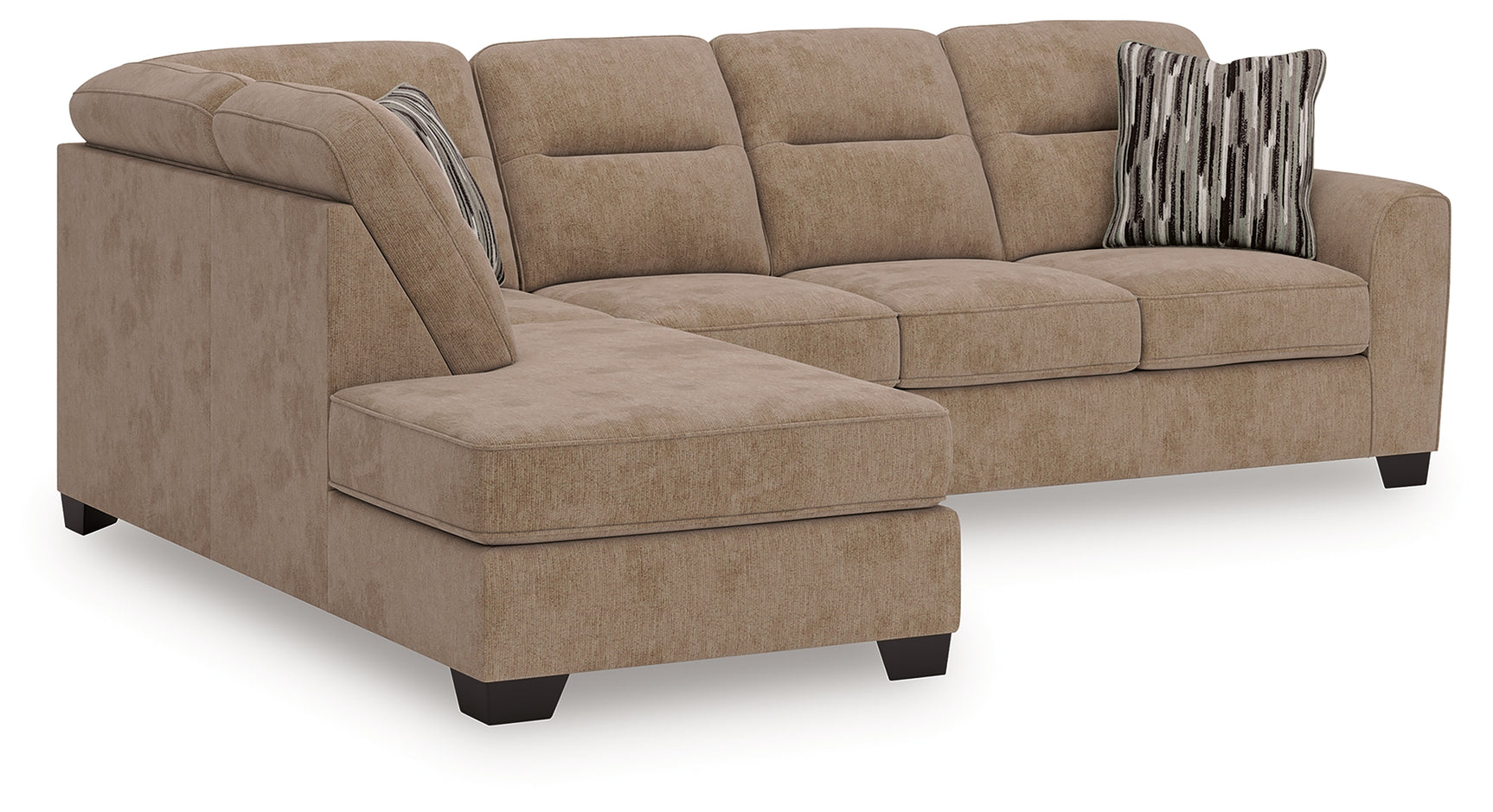 Room view featuring Olten Mocha Chenille sectional sofa with chaise