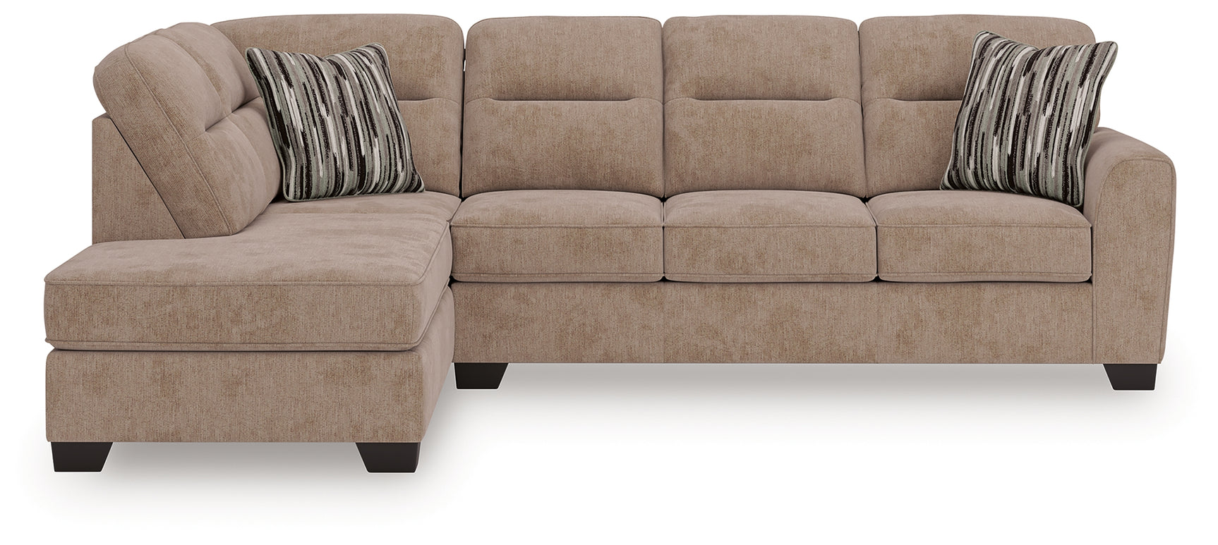 Detail view of sectional cushions and fabric texture