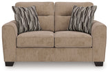 Olten Mocha Chenille Loveseat head-on view