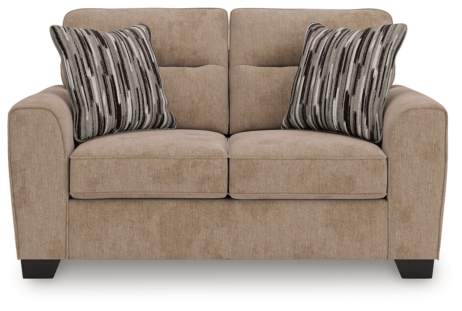 Olten Mocha Chenille Loveseat head-on view