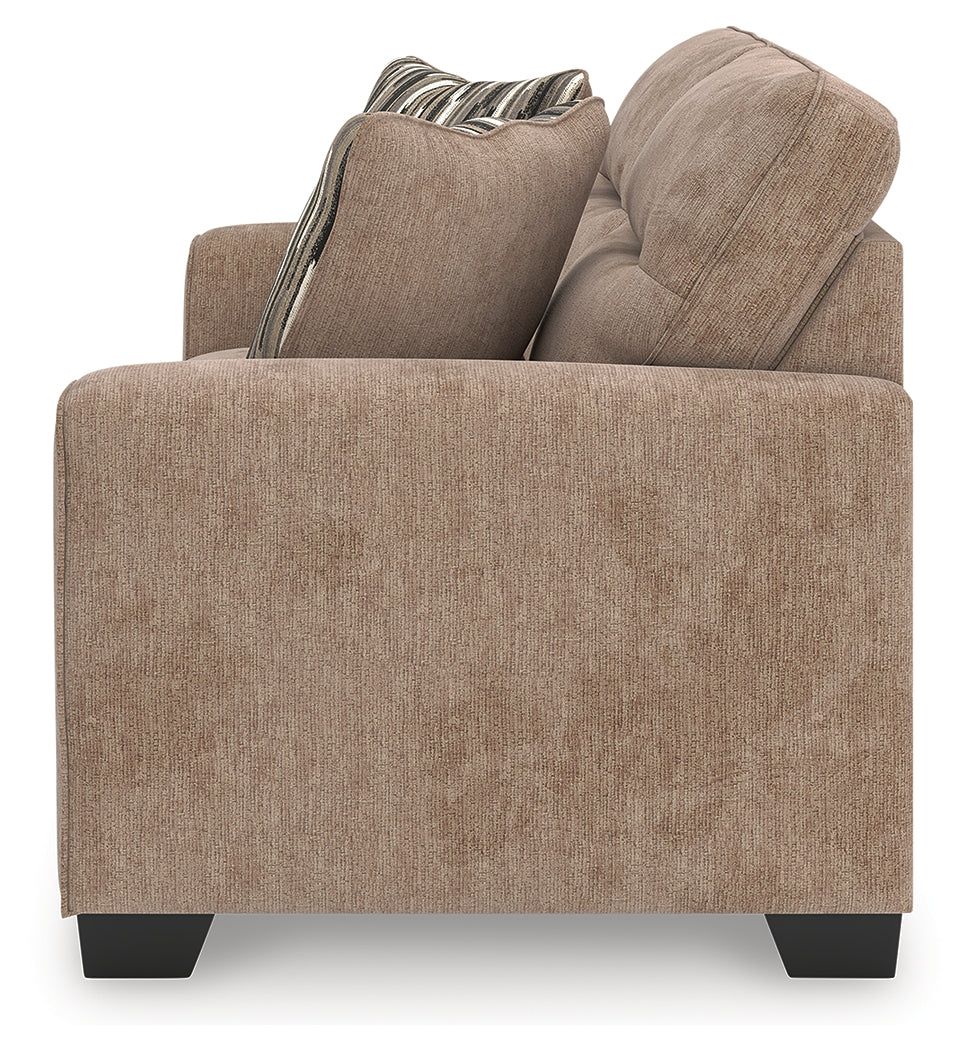 Olten Mocha Chenille Loveseat alternate side angle