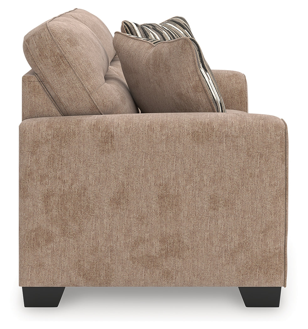 Olten Mocha Chenille Loveseat side view