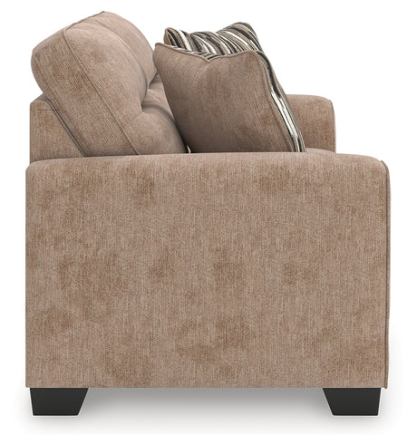 Olten Mocha Chenille Loveseat side view