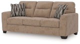 Close-up of mocha chenille fabric detail on Olten sofa