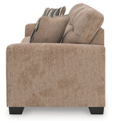 Side detail of Olten Mocha Chenille Sofa