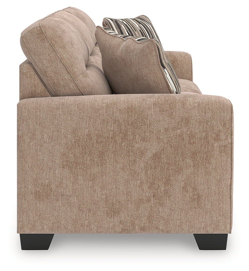Olten Mocha Chenille Sofa side angled view