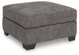 Olten Graphite Chenille Oversized Accent Ottoman head-on view