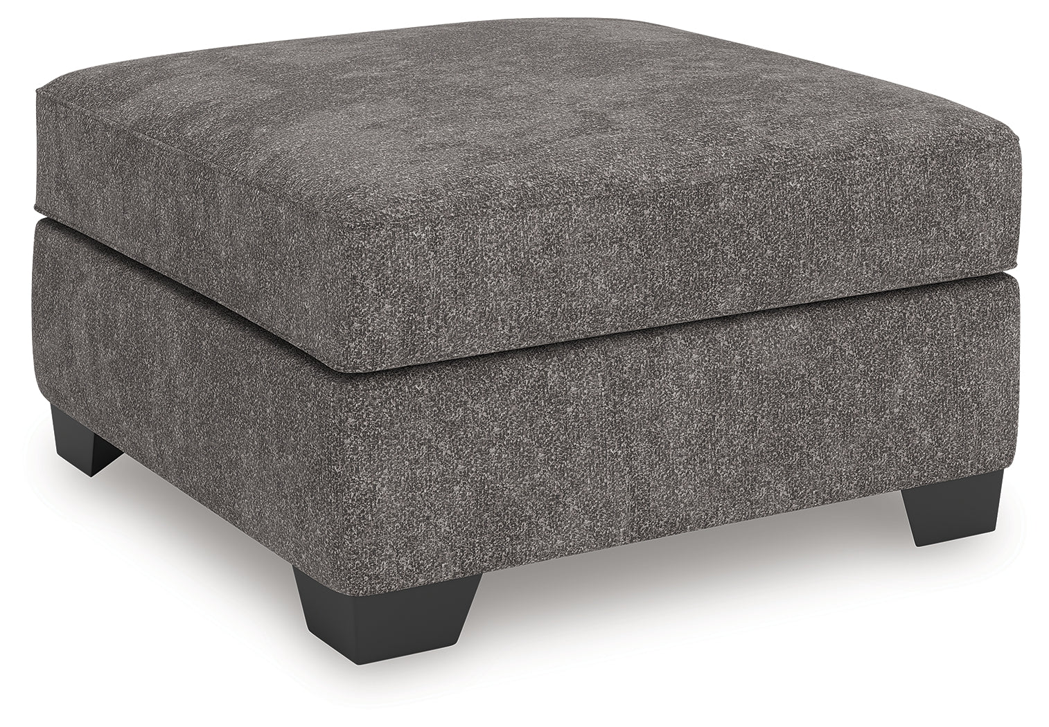 Olten Graphite Chenille Oversized Accent Ottoman head-on view