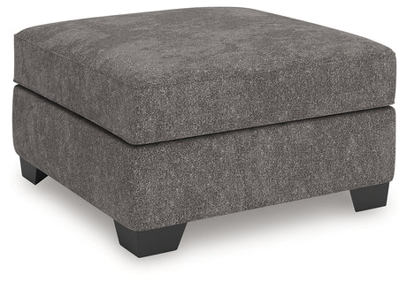 Olten Graphite Chenille Oversized Accent Ottoman head-on view