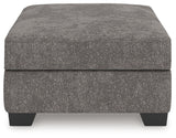 Olten Graphite Chenille Oversized Accent Ottoman top view