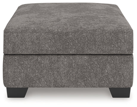 Olten Graphite Chenille Oversized Accent Ottoman top view