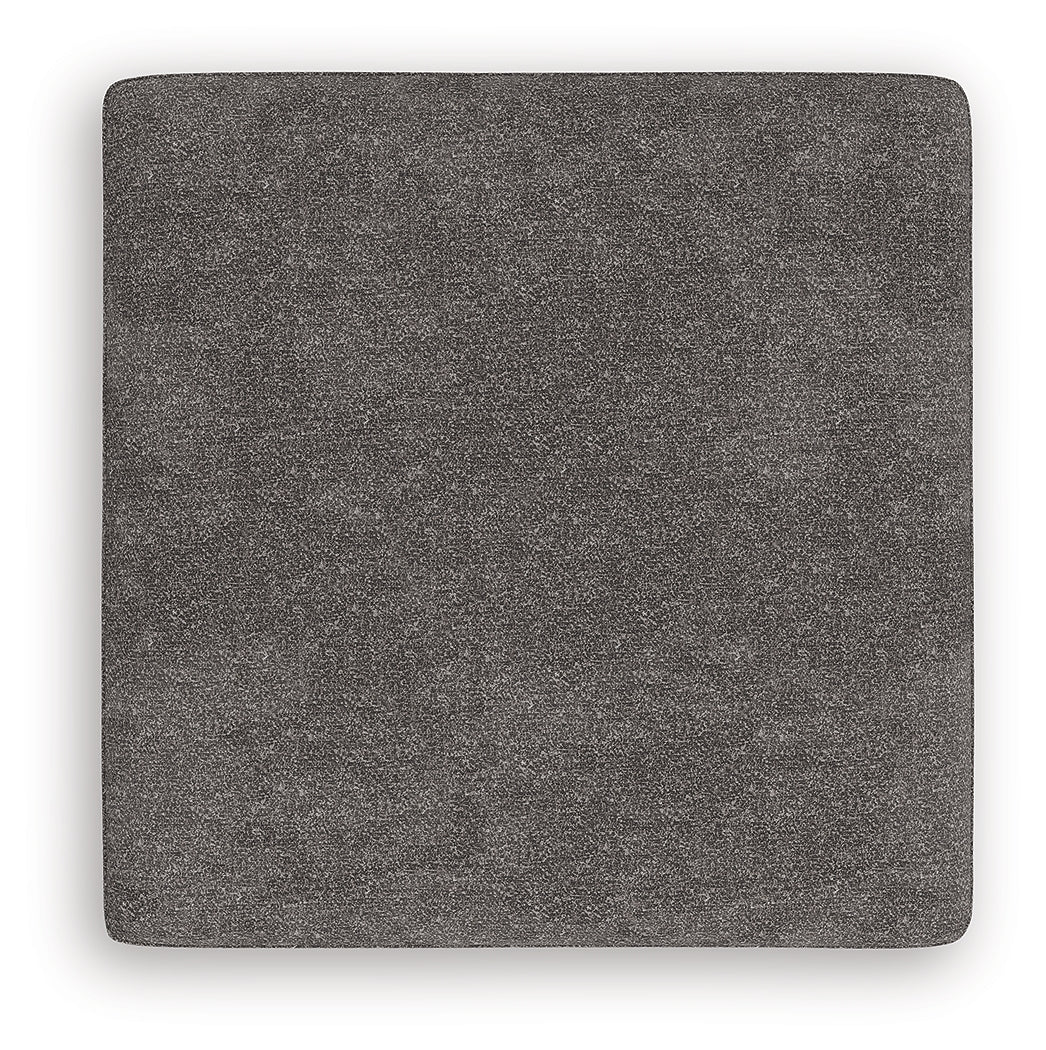 Olten Graphite Chenille Oversized Accent Ottoman side view