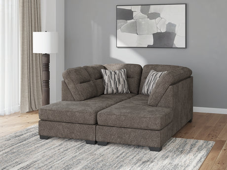 Olten Graphite Chenille 2-Piece Super Chaise sectional main view