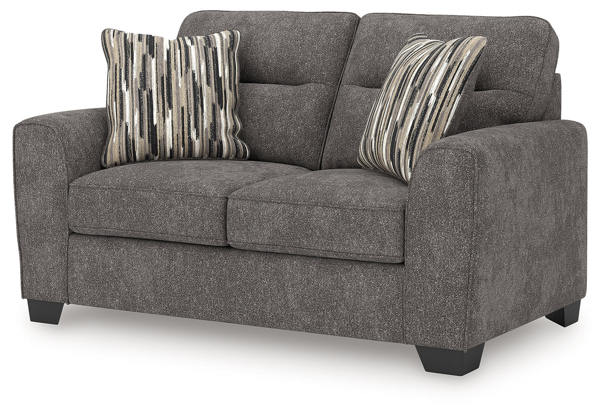 Olten Loveseat angled alternate side showing armrest detail