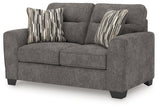 Olten Loveseat angled alternate side showing armrest detail