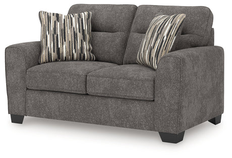 Olten Loveseat angled alternate side showing armrest detail