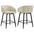 Rainer Cream Fabric Upholstered Swivel Counter Height Chair Set of 2 — product view