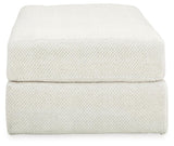 Karinne Linen Velvet Oversized Accent Ottoman side profile