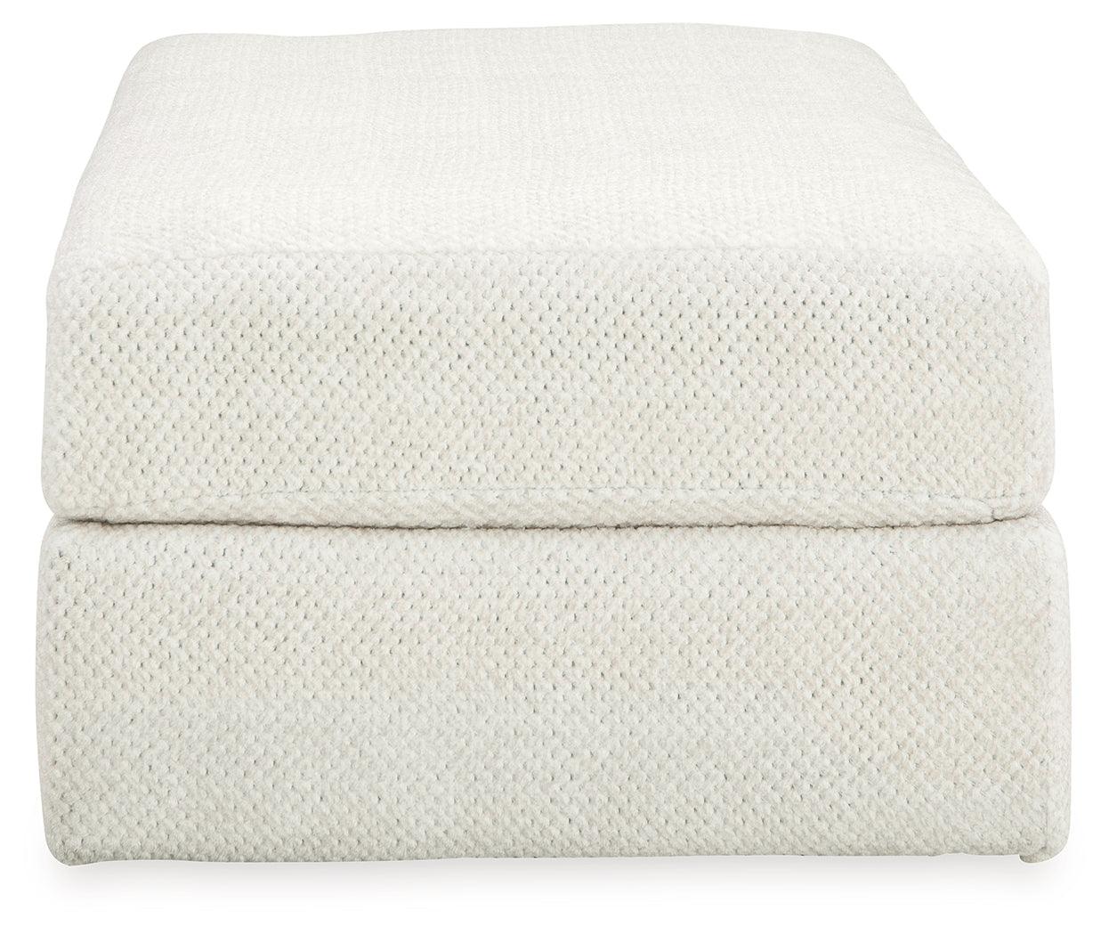 Karinne Linen Velvet Oversized Accent Ottoman side profile