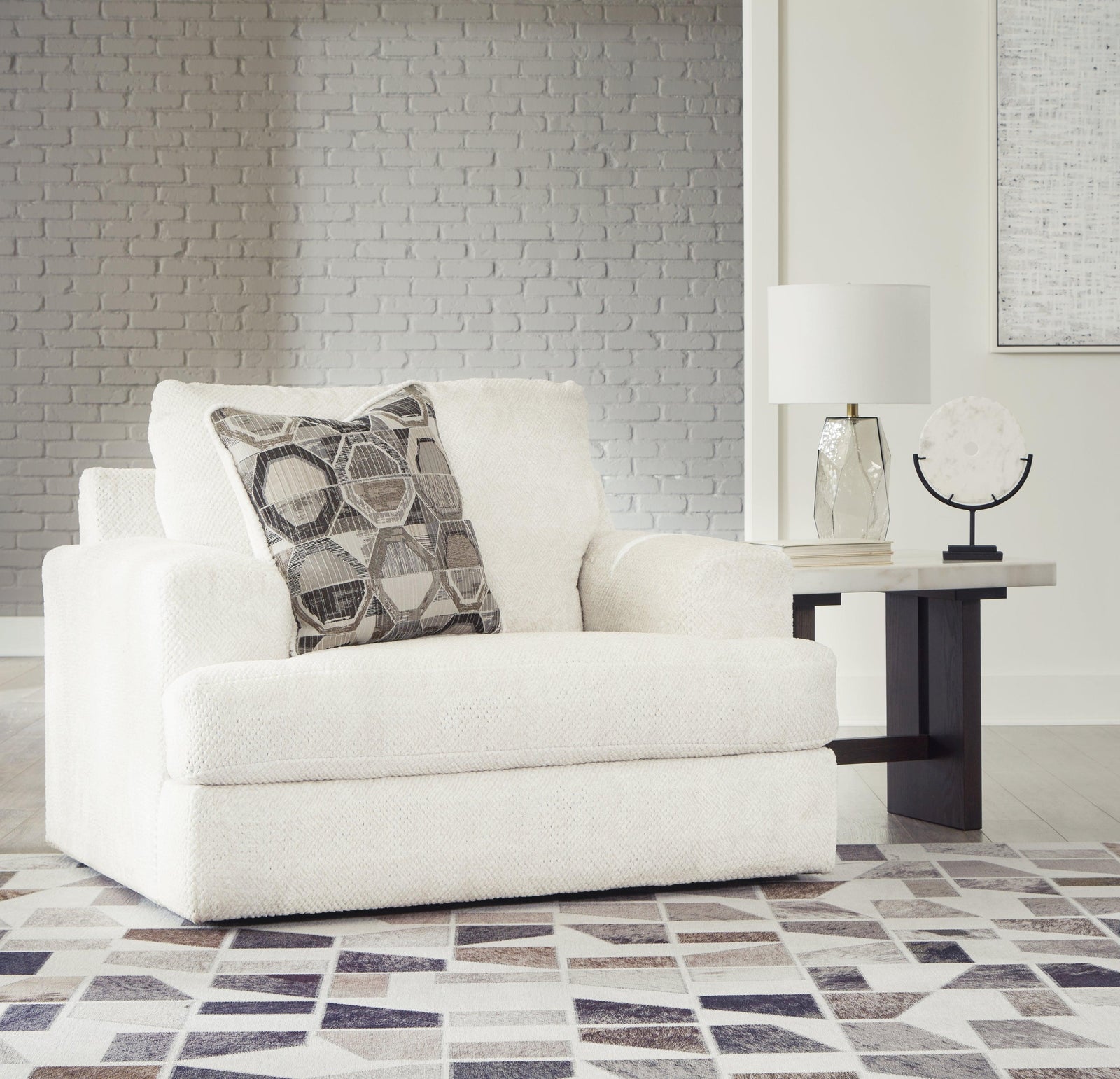 Karinne Linen Velvet Oversized Chair - Ella Furniture