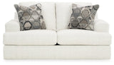 Karinne Linen Velvet Loveseat head-on front view