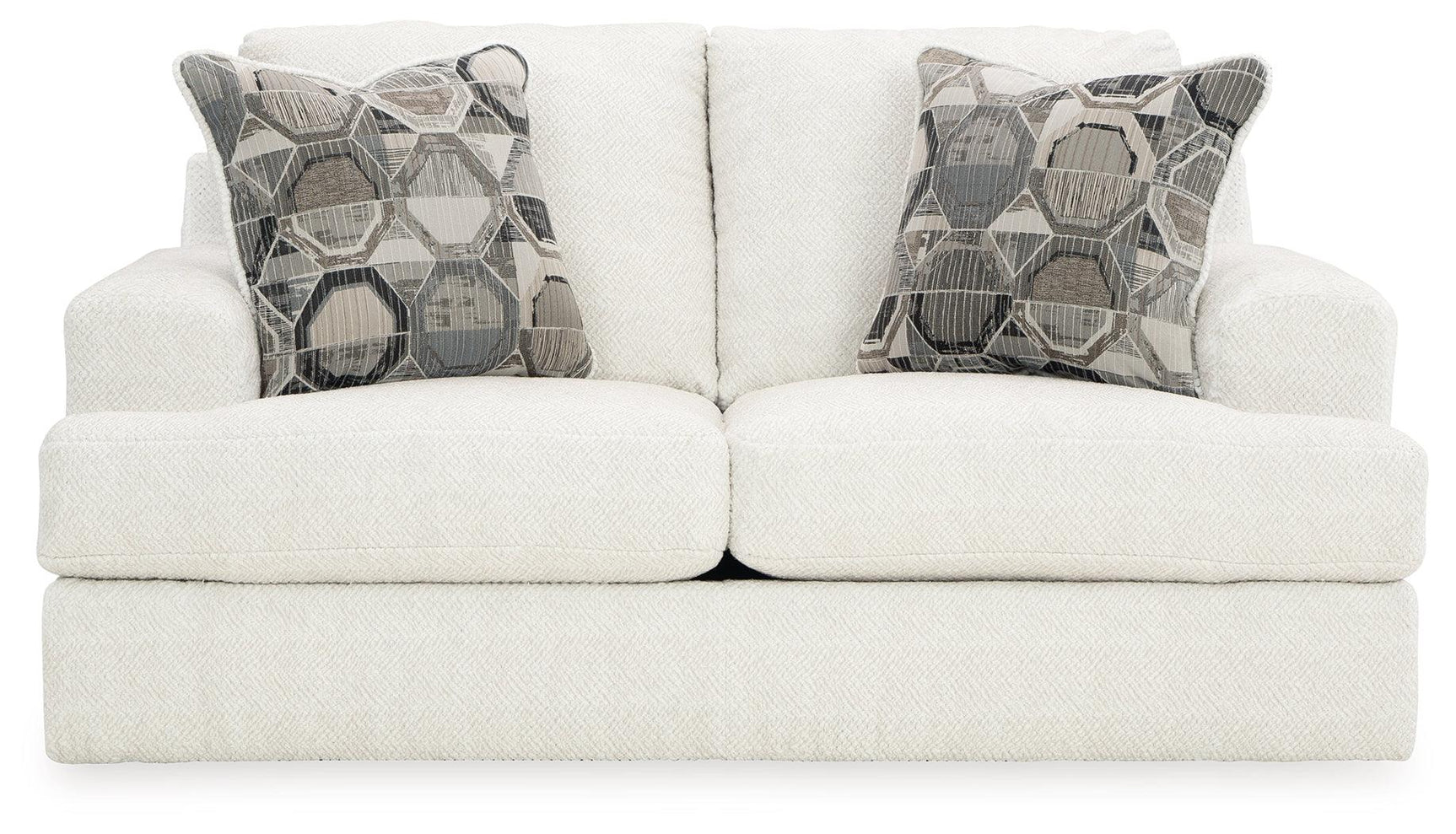 Karinne Linen Velvet Loveseat head-on front view