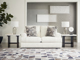 Karinne linen sofa, loveseat, chair, and ottoman furniture set