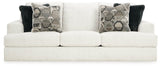 Side angle of Karinne Linen Velvet Sofa showing plush cushions