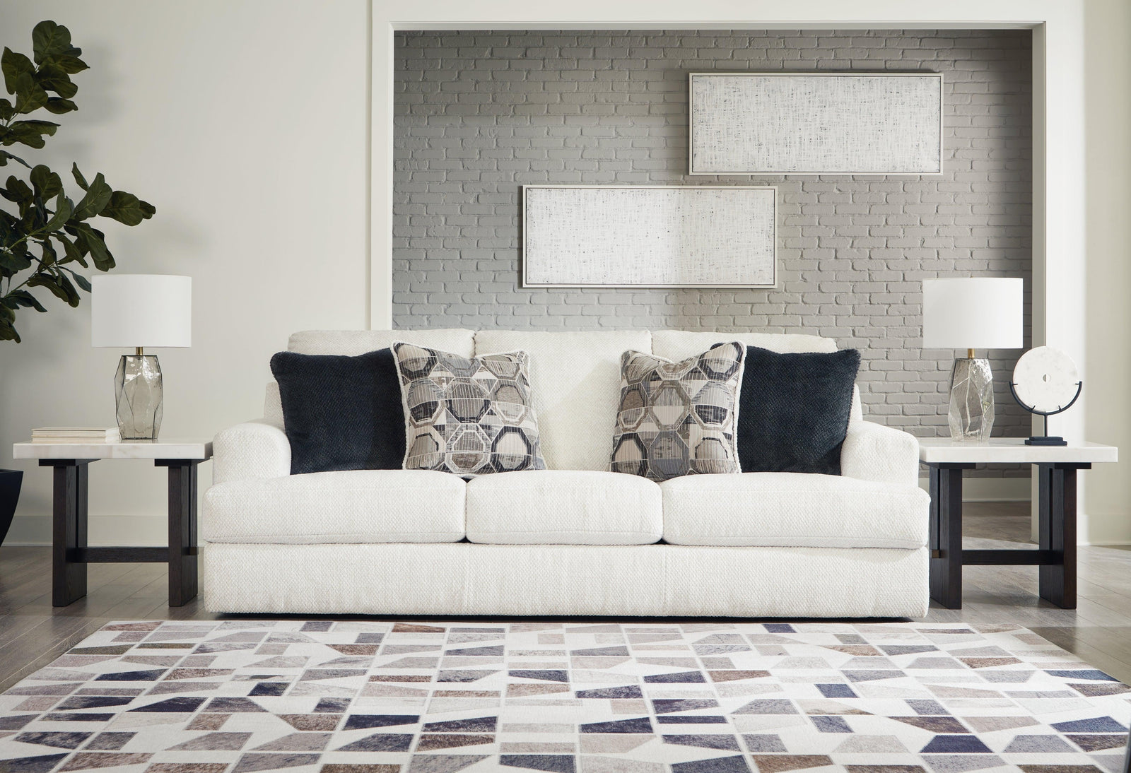 main view of Karinne Linen Velvet Sofa furniture