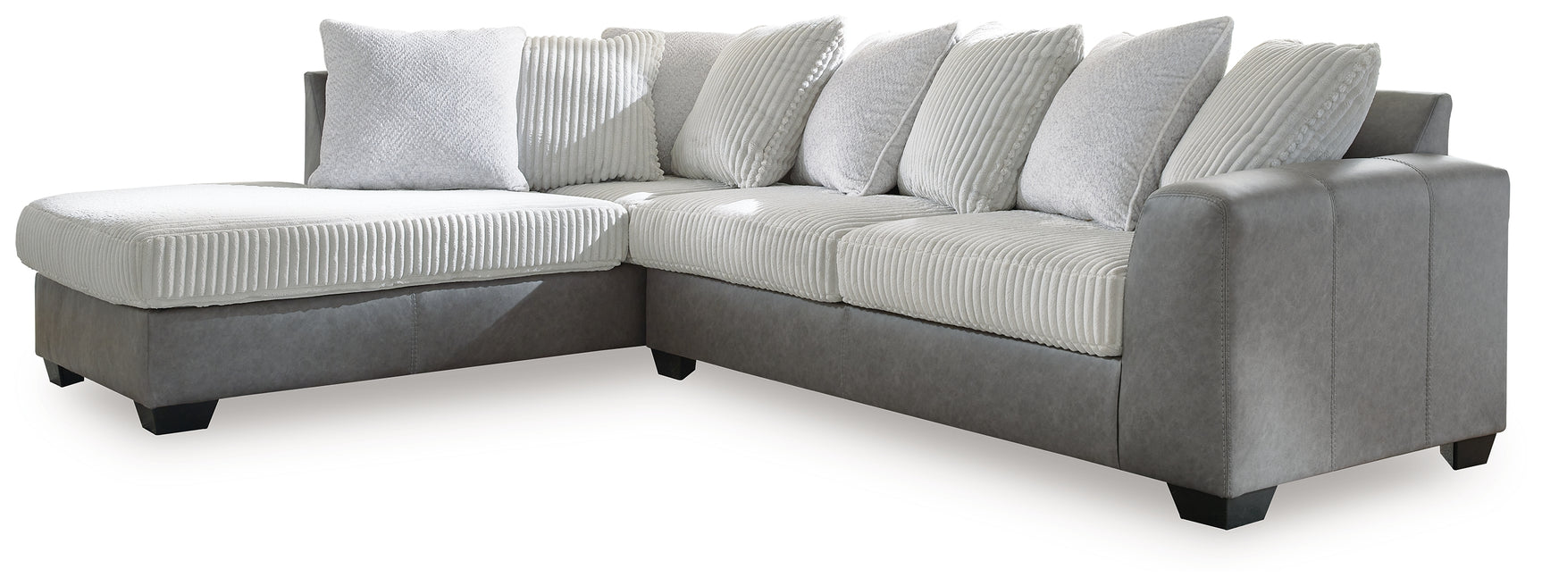 Detail close-up of arm and fabric on Clairette Court sectional