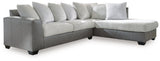 Clairette Court Alloy Chenille 2-Piece Sectional Sofa side angle showing chaise