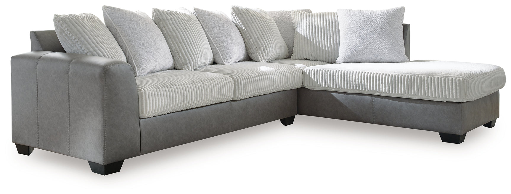 Clairette Court Alloy Chenille 2-Piece Sectional Sofa side angle showing chaise