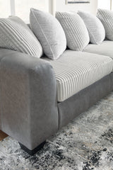 Close-up of alloy chenille fabric texture on Clairette Court sectional