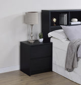 Westpark nightstand side view displaying USB charging ports and drawer detail