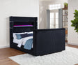 Side angle of Tisdall queen bed showing wingback design