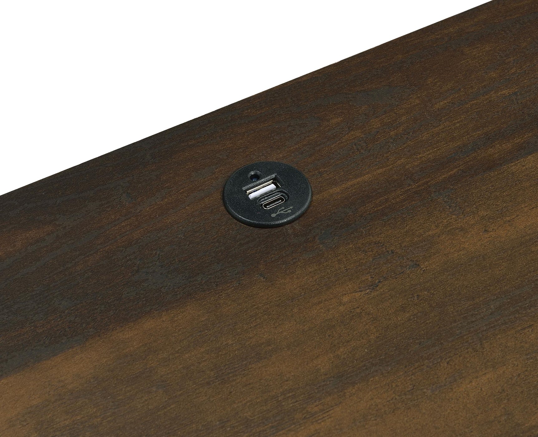 Plastic glides under nightstand legs